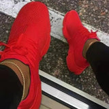 New Thick-soled Fly-woven Mesh Large Size Outdoor Breathable Sneakers