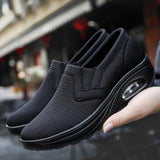 Women's Round Toe Breathable Mesh Wedge Heel Hollow Lightweight Casual Sports Shoes