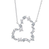 S925 Sterling Silver Zircon Heart Necklace