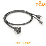 D type panel mount HDMI to USB Type C dual port stackable HDMI cable for Robotic Camera Arm & Raspberry Pi chassis Mount cable