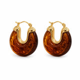 Marbled Resin Chunky Hoop Earrings
