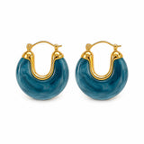 Marbled Resin Chunky Hoop Earrings