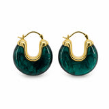 Marbled Resin Chunky Hoop Earrings