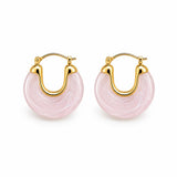 Marbled Resin Chunky Hoop Earrings