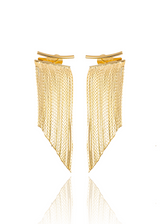 Long Tassel Fringe Chandelier Earrings Stud Earrings (K278)