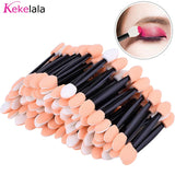 100Pcs/ Bag Small Portable Eyeshadow Applicators In Bulk Double Sponge Eye Shadow Brush Makeup Mini Tools Wholesale