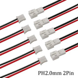 5Pair PH2.0 2Pin JST Wire Connectors Pitch 2.0mm JST 2P Micro Male Plug Female Jack DIY Electrical Cable Adapter 10/15/ 20CM