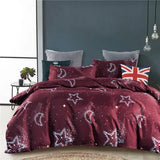 3pcs Set Blue Starry Sky Duvet Cover Bedding Set Double Bed Duvet Cover Twin King Size Bed Constellation Pattern Bed Sheet Set