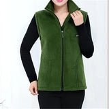 plus Size Women's Polar Fleece Vest Sleeveless Large Zipper Jacket Autumn Fashion Leisure Gilet for Women