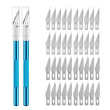 Engraving Non-Slip Metal Knife Kit + 40/10pcs #11 Blades Cutter Craft Knives for Mobile Phone PCB Repair Hand Tools