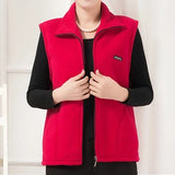 plus Size Women's Polar Fleece Vest Sleeveless Large Zipper Jacket Autumn Fashion Leisure Gilet for Women