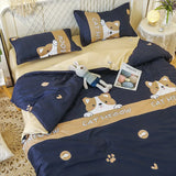 Daisy Printed King Size Duvet Cover Set with Sheets High Quality Washed Cotton Bedding Set Queen Home Bed Sets Comforter Covers