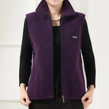 plus Size Women's Polar Fleece Vest Sleeveless Large Zipper Jacket Autumn Fashion Leisure Gilet for Women