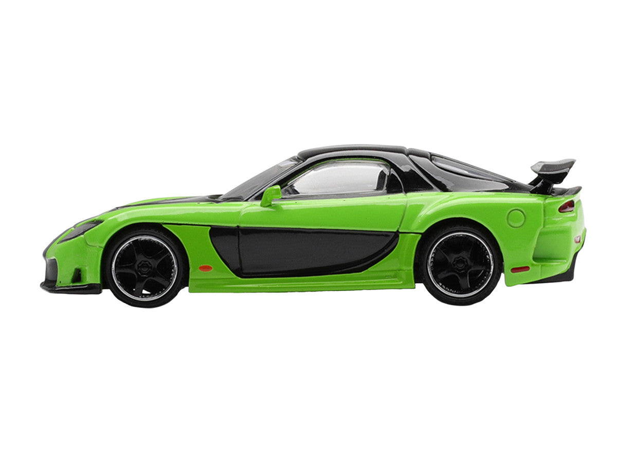 Mazda RX-7 VeilSide Fortune7 Green and Black Limited Edition 1/64 Diecast Model Car by Mini GT