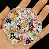 50Pcs Leopard Sanrio 3D Resin Nail Charms Mixed Kuromi My Melody Kitty Nail Parts DIY Manicure Decor Accessories