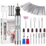 LINMANDA Rechargeable Electric Nail Grinder Nail Polishing Machine Portable Mini Electric Driil Pedicure Kit for Home Salon