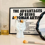 Makeup Brush Holder,Human Face Art Desktop Decoration,Vase,Compatible with Makeup,Eyebrow Pencils,Home Organizer,Plastic Material