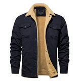 EKLENTSON Winter Fleece Hiking Jackets Men Thermal Windproof Coat Outdoor Thick Warm Cotton Cargo Work Jacket Travel Outerwear