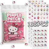 45/135PCS Sanrio Hello Kitty Cartoon Pimples Defect Patch - Invisible Hydrocolloid Acne Patch, Facial Decoration Patch,