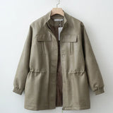 Women Fashion 2025 Fall / Autumn Pu Leather Jacket with Elastic adjustable waist Female Coat and Outerwear
