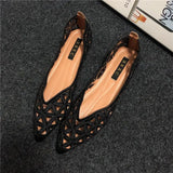 Flat Shoes Women 2026 Summer Pointy Joker Hollow Leisure Commuter Flat Spring Elegant Women's Shoes Breathable Hole Shoes