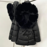 Natural Fur Collar Down Jacket Women Winter 2026 High Quality Duck Down Puffer Parka Windproof Warm Down Coat Outerwear New