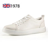 Men Casual Leather Shoes, Business Genuine Leather Shoes Men Thick-soled Sports White Versatile Board Shoes