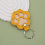 Cute Paw Print Pet Hair Memorial Keychain Leather Dog Cat Fur Holder Keepsake Key Ring Personalized Pet Loss Memory Key Chains G