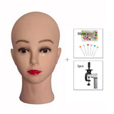 Professional Makeup Doll Head Bald Manikin Model For Making Wigs Styling Caps Hairdressing Hat Headwear Display Stand