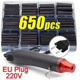 Black Heat Shrink Tube Kit Thermoresistant Tubing Shrink Wire Wrapping Electrical Connection Cable Insulation Sleeves Protecter