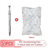 50/150pcs Sponge Gradient Nail Art Stamper Tools Gel Polish Color Gradient Brush Glitter Powder Dotting Pen For Manicure Tools