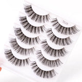 Yiernuo 1/5 Pairs Long Transparent Band Vegan Eyelash D Curl Russian Eyelashes Clear Band Lashes Invisible Band Lashes