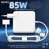 85W T-Type Magnetic Laptop Charger Power Adapter A1398 A1417 A1424 CE FCC RoHS UKCA Certified
