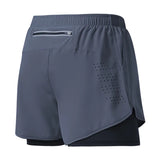 Men Quick Dry Double Layer Fitness Running Shorts