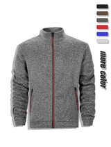 Men's Casual Sweatshirt Jackets Full Zip Up Cardigan Stand Collar Jacket Autumn Winter Male Outdoor Windproof Warm Coat
