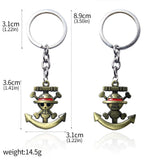 One Piece Luffy Straw Hat Keychain Rotatable Zoro Skull Metal Pendant Role-Playing Decorative Accessories Fan Jewelry Gift