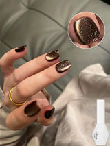 WS Black Glass Cat Magnetic Gel Nail Polish Punk Style Nail Art Manicure Varnis Semi Permanent Gel for Winter Nail Supplies