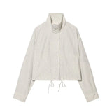 Women's Jackets Coats Spring New Fashion Plaid Stand Collar Long Sleeves Loose Coats Streetwear Female Outerwear Chic Tops