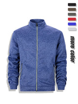 Men's Casual Sweatshirt Jackets Full Zip Up Cardigan Stand Collar Jacket Autumn Winter Male Outdoor Windproof Warm Coat
