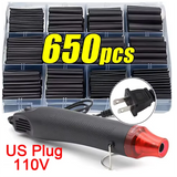 Black Heat Shrink Tube Kit Thermoresistant Tubing Shrink Wire Wrapping Electrical Connection Cable Insulation Sleeves Protecter