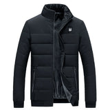 Puffer Jacket Mens Fleece Lined Thick Parkas Stand Collar Jacket Men's Coat Winter Warm Thick Coat Quilted Padded Jacket Outwear
