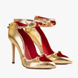 2026 Runway Women Pumps Crystal Metal Decoration High Heels Sandals For Women Luxury Designer Nightclubs Banquets Female Shoes