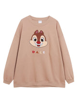 Disney World Disneyland Embroidery Sweatshirt Women Casual Fleece Jumper Mickey Daisy Duck Cartoon Loose Pullover Top O Neck