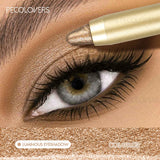 Smudge-Proof & Waterproof Eyeshadow Stick,Dual-Ended Eye with Shadow Stick,Sponge Brush,Glitter & Matte Finishes