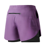 Men Quick Dry Double Layer Fitness Running Shorts