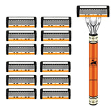 6-layer razor blade, men's stainless steel blade, classic water washed razor, sharp blade for clean shaving