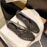 New V-mouth Crystal Jelly Shoes Fashionable, Versatile, Comfortable, Flat Bottom Single Shoes, Casual Sandals for Women