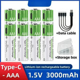2025NEW Lithium-Ion Battery Type-C Rechargeable High-Capacity Battery AA&AAA Battery For remote control, mouse, electric toys