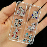 120PCS Box Mixed Hello Kitty 3D Nail Charms Cute Cartoon Resin Ornaments Kawaii DIY Nail Art Manicure Decor Accessories