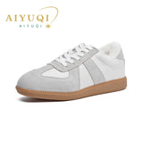 AIYUQI Women's Sneakers 2026 New Genuine Leather Ladies Moral Training Shoes Casual Spring Flat Shoes Women